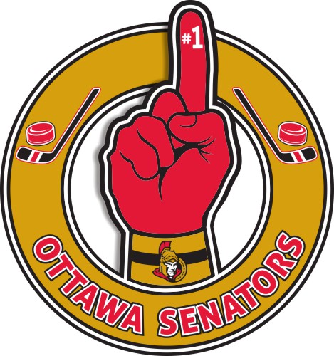 Number One Hand Ottawa Senators logo iron on paper